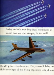 large full page vintage magazine ad boeing jet aircraft presents the 