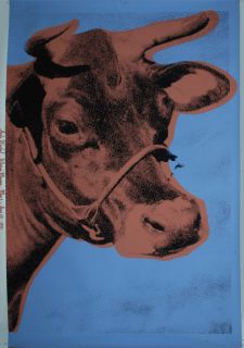 Original Andy Warhol Screenprint on Wallpaper Cow 1971