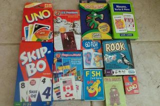   Flash Cards and Games Rook Uno Skip Bo Go Fish Presidents Flags