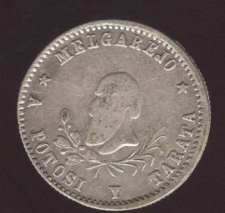 Bolivia Potosi Beautiful Melgarejo 1868 Silver Coin Medal Unholed 