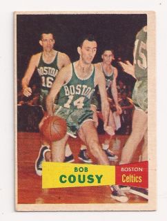 1957 58 Topps Bob Cousy 17 Boston Celtics