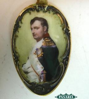 French Gilt Silver Enamel Napoleon Bonaparte Spoon 1850