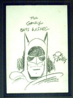 Bob Kane Batman Original Art Piece Signed Framed RARE