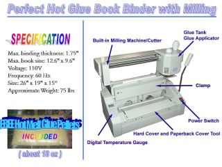 Brand New Perfect Book Binder Perfect Hot Glue Binding Machine w/ 4 in 
