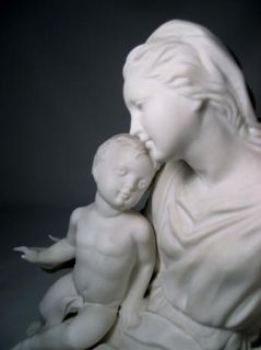 Scarce Boehm Porcelain Mother Child Figurine 8 Seated Madonna Parian 