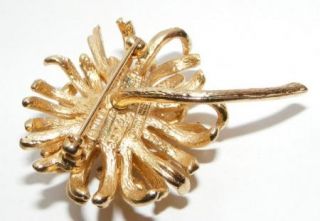   BOUCHER Chrysanthemum BROOCH Pin cultured pearl Costume jewelry signed