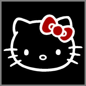 Hello Kitty Crimson Bow Decal Window or Wall Sticker