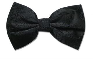 Bowtie Paisley Black Color Mens Bow Tie for Tuxedo or Suit