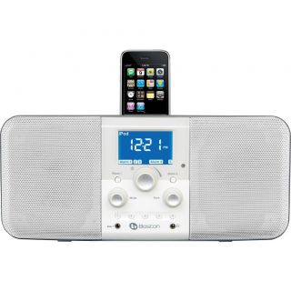 NEW Boston Acoustics Duo i plus iPod dock and AM FM stereo alarm clock 