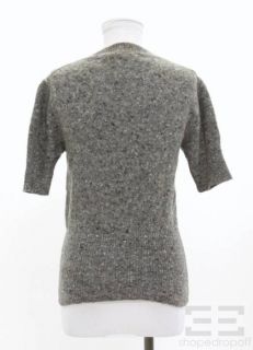 BOTTEGA VENETA Gray Wool Short Sleeve Sweater Size 42