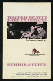 Bonnie and Clyde Orig WC Movie Poster 1967