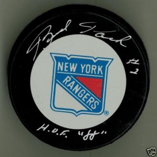 Brad Park Autographed NY Rangers Game Puck with HOF