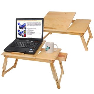   Stand Table Desk Car Bed Portable Tray Wood Book PC Food Holder