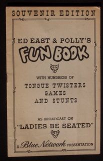1944 Ed East Polly Fun Book Radio Ladies Be Seated NYC