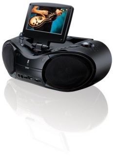   CD Player Boombox FM Radio w 7 LCD Display Mic Input TV Tuner