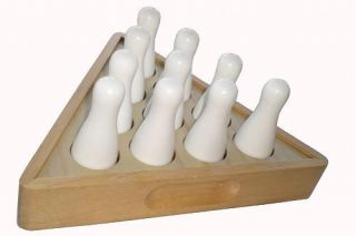   full set of Bowling Pins and Pinsetter Rack for shuffleboard tables