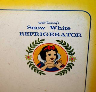 Vintage SNOW WHITE Toy REFRIGERATOR, Metal, DISNEY PRODUCTIONS, by 