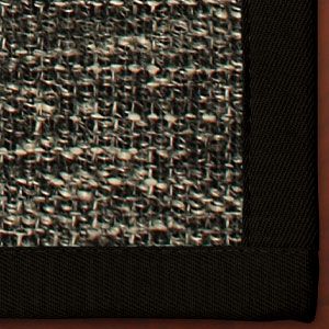 Manhattan 6x9 Black Cotton Border Wool Sisal Rug Carpet