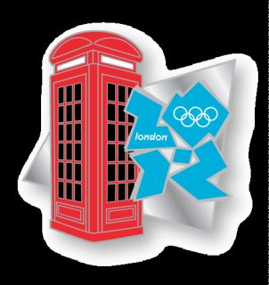 Phone Booth Box RED w Logo London Icon 2012 Olympic Pin Badge