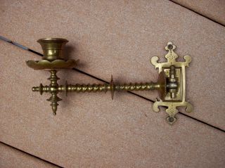 Brass Spiral Ornate Candle Holder Wall Sconce Adjustable Arm 