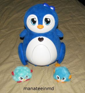 Bossa Nova Blue Penbo Penguin with 2 Babies BEBE Interactive Robot 