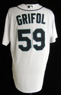 2010 Seattle Mariners Pedro Grifol #59 Game Used White Home Jersey