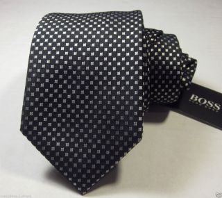 Boss Hugo Boss Black Label Mens Black W Silver Geometric Slim Tie