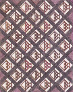 Pieced Basket Spinning Spools Quilt Pattern Template