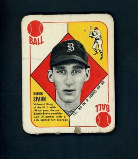 1951 Topps Red Back 30 Warren Spahn Boston Braves