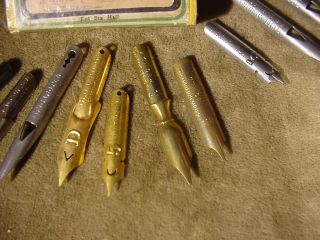 39 DIP Pen Nibs C Brandauer $ Co Birmingham Box Late 1800s Steel Gold 