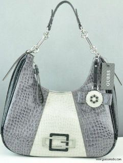 Free SH BNWT Guess Handbag Ladies Bourgeois Satchel Bag Taupe Multi 