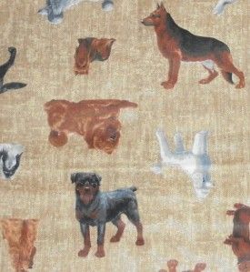 Mixed Breed Dogs Novelty Print 100 Cotton Fabric VIP Cranston 2 yds NR 
