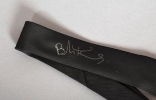 Brandon Flowers Signed Worn Celebrity Owned Tie Male Cancer Charity 