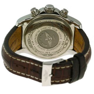 Breitling Super Avenger Factory Diamond Bezel Alligator Strap Watch 