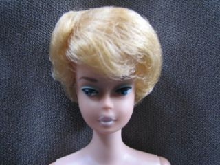 Vintage Nonthatched Side Part Bubblecut Barbie Blonde Bubble Cut White 