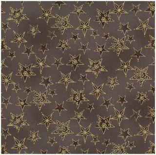 Fabric Enjoy Christmas by Stof Fabrics Brown Stars on Deep Taupe 
