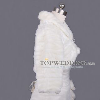 New Ivory Faux Fur Bridal Shawl Wrap Wedding Evening Stole Bolero 