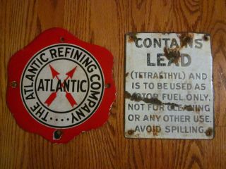 RARE Atlantic Refining Company 10 Sign Egg Splat