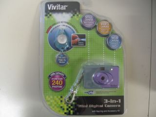 Vivitar 3 in 1 Mini Digital Camera w Accessory Kit New
