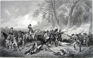 French Indian War Death General Braddock 1859 Print