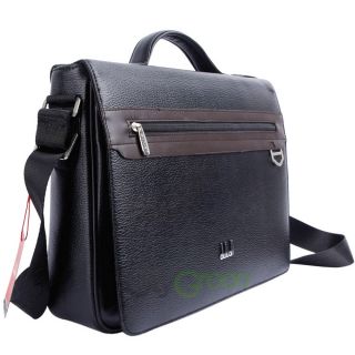 Mens Leather Shoulder Messenger Briefcase Bag Black US High Quality 