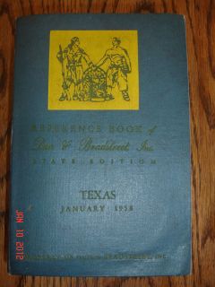 1958 Dun Bradstreet Texas Edition Credit Rating Company Reference Book 