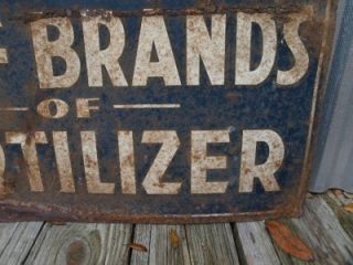 Vintage We Sell Gulf Brands Fertilizer Tin/Metal Advertising Sign