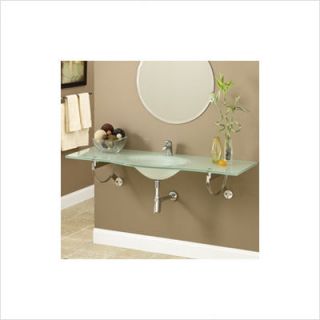 DecoLav Brickell Wall Mounted Frosted Glass Bathroom Sink 2588T WH 