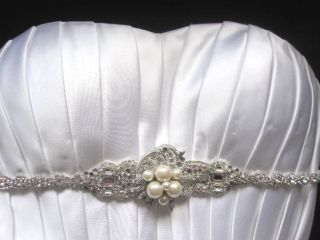 Bridal Headband Headpiece Sash Belt Satin Lace Ribbon