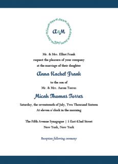 Jewish Wedding Invitations RSVP with Envelopes
