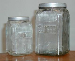 Hoosier Cabinet Canister Jars with Lids Coffee Tea