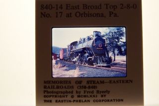 East Broad Top 17 Orbisona PA Steam RR Railroad Train 35mm Slide Photo 