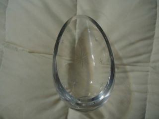 Vintage Clear Lead Crystal Star Egg Vase Figurine Piece
