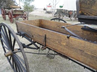 Antique Horse Drawn Western Ranch Decor Spring Buckboard Wagon 